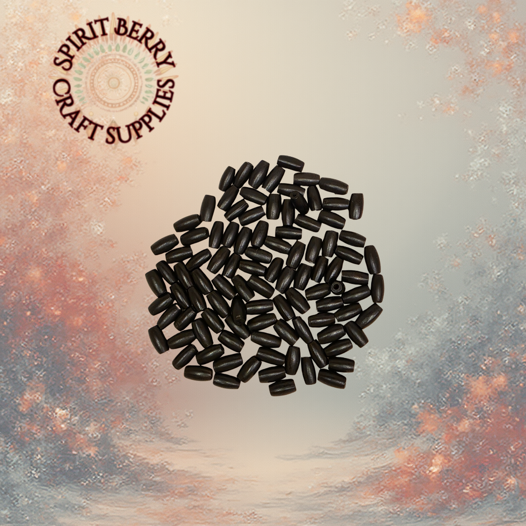 Black Hair Pipe Beads (1/2")