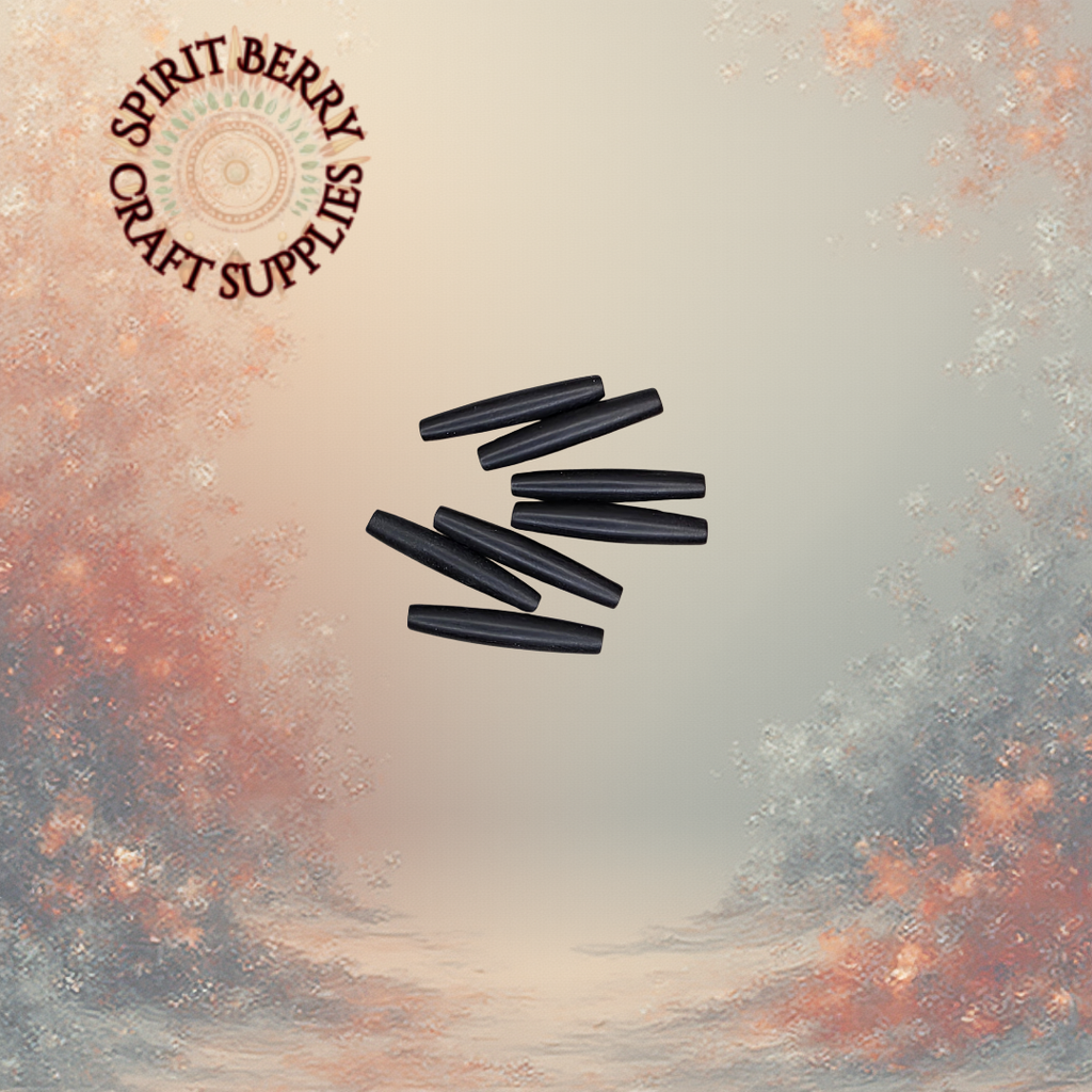 Black Hair Pipe Beads (1 1/2")