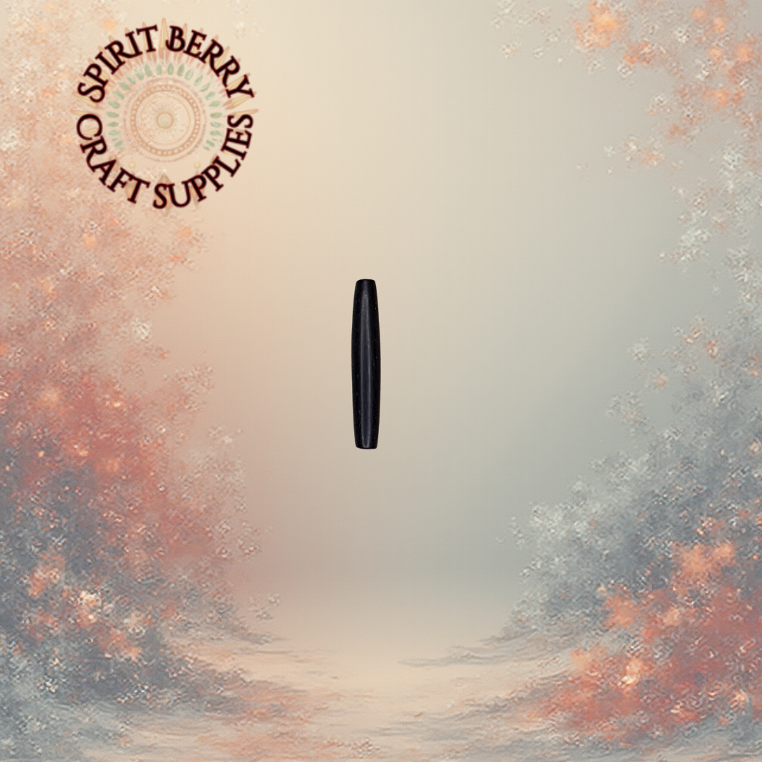 Black Hair Pipe Beads (1 1/2")