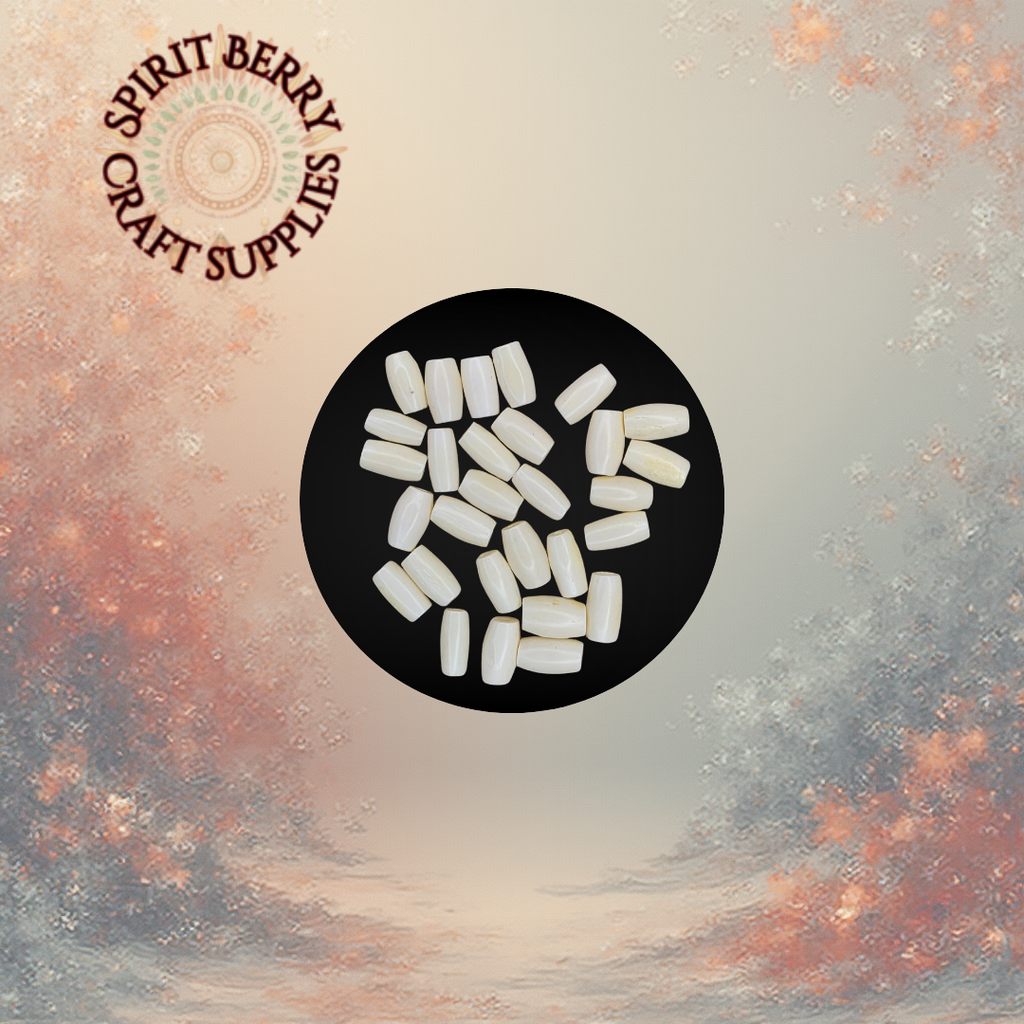 White Hair Pipe Beads (1/2")