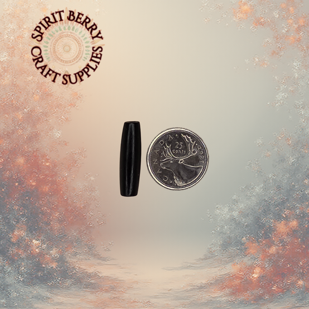 Black Hair Pipe Beads (1")