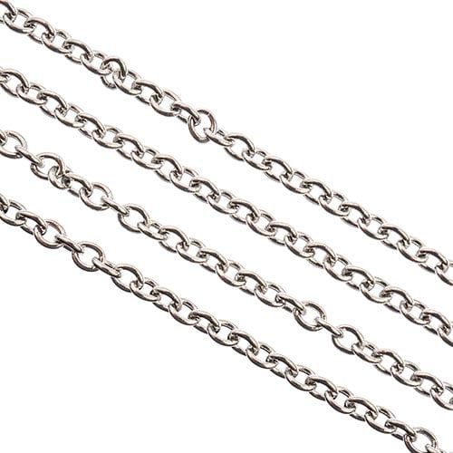 Stainless Steel Rolo Chain w/ 2.9x2.4mm Links (1m)