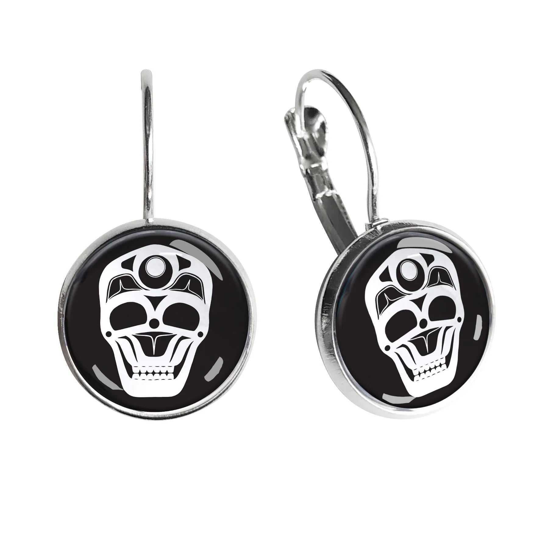 James Johnson Skull Glass Dome Earrings