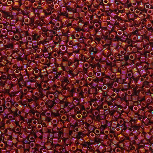 Miyuki Delicas 11/0 Glazed Red Cherry AB Opaque