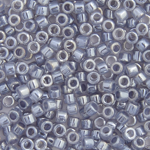 Crystal Grey Ceylon Lined-Dyed Delicas 11/0