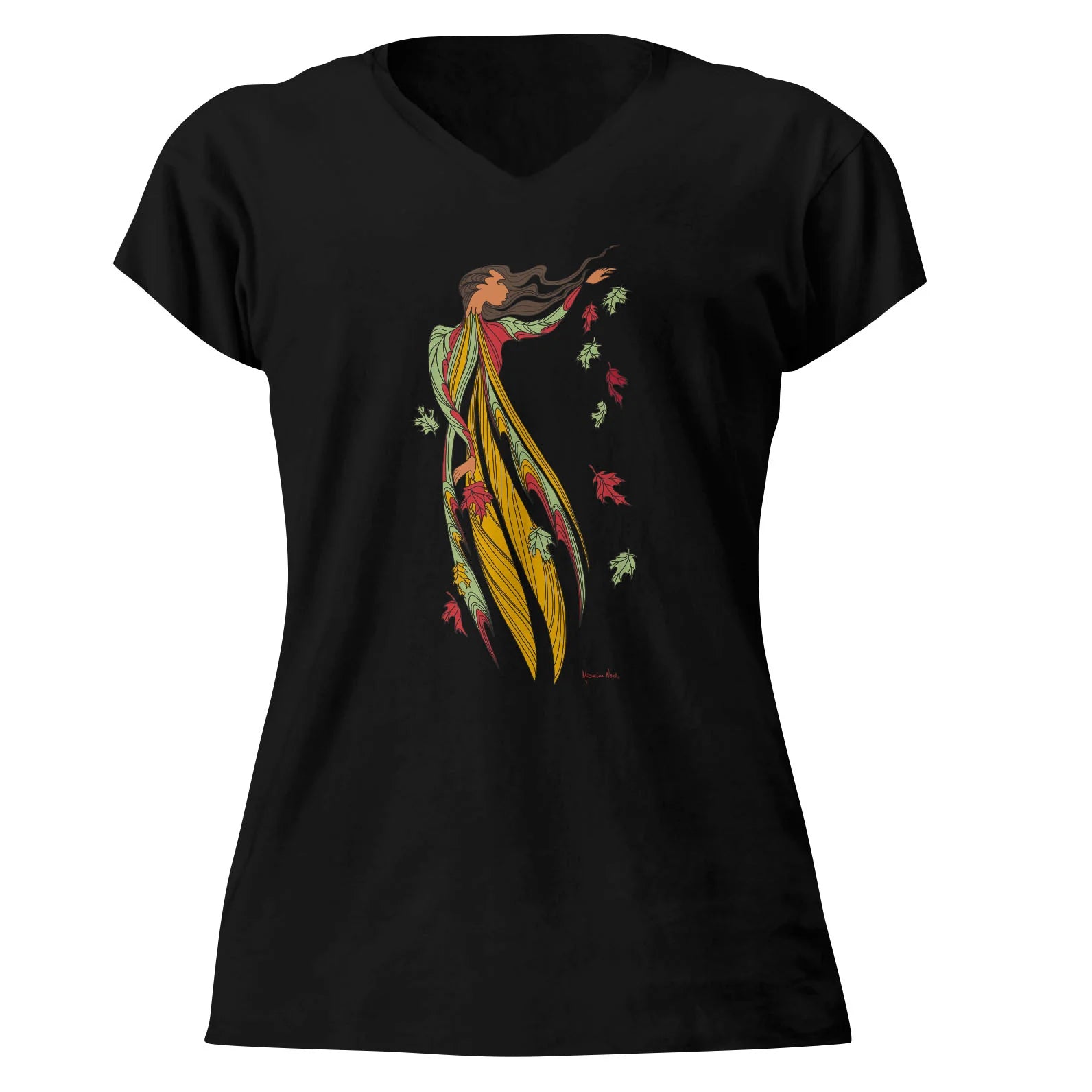 V-Neck T-Shirt - Leaf Dancer