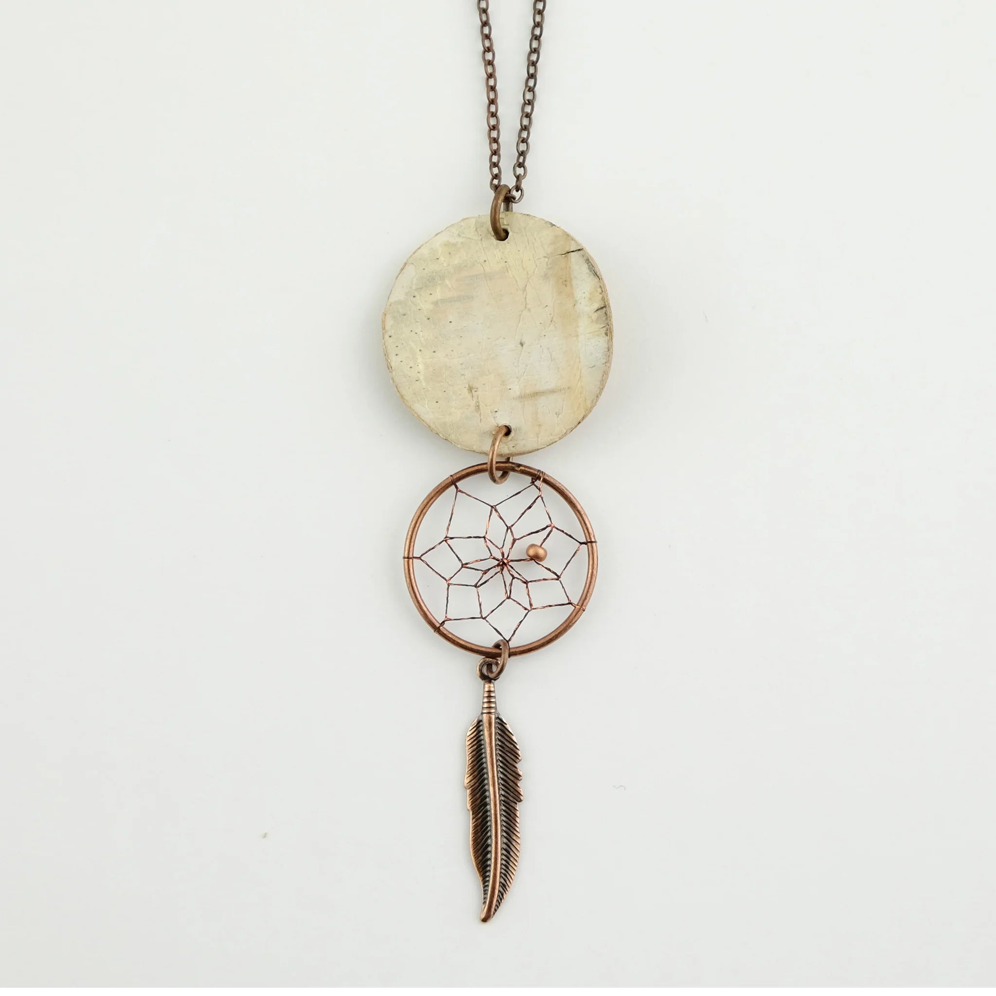Birch Bark Pendant with .75" Dream Catcher