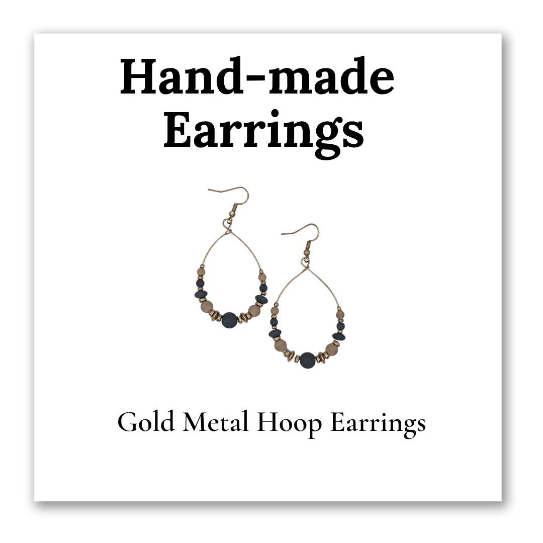 Hand-made Gold Beaded Earrings