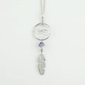 .75" Dream Catcher Necklace with Amethyst Stone