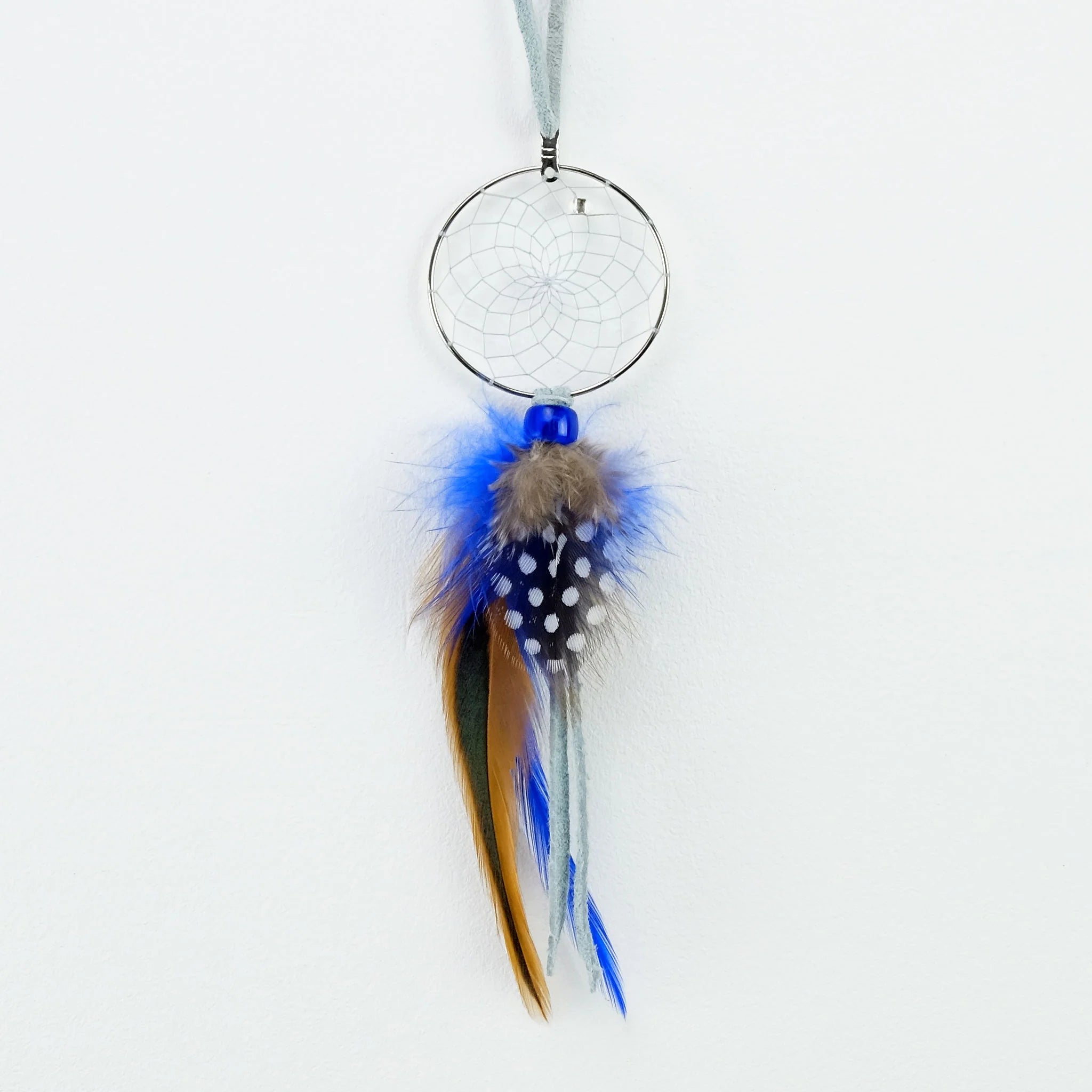 Baby Blue Silver-ring Dream Catcher 1.5"