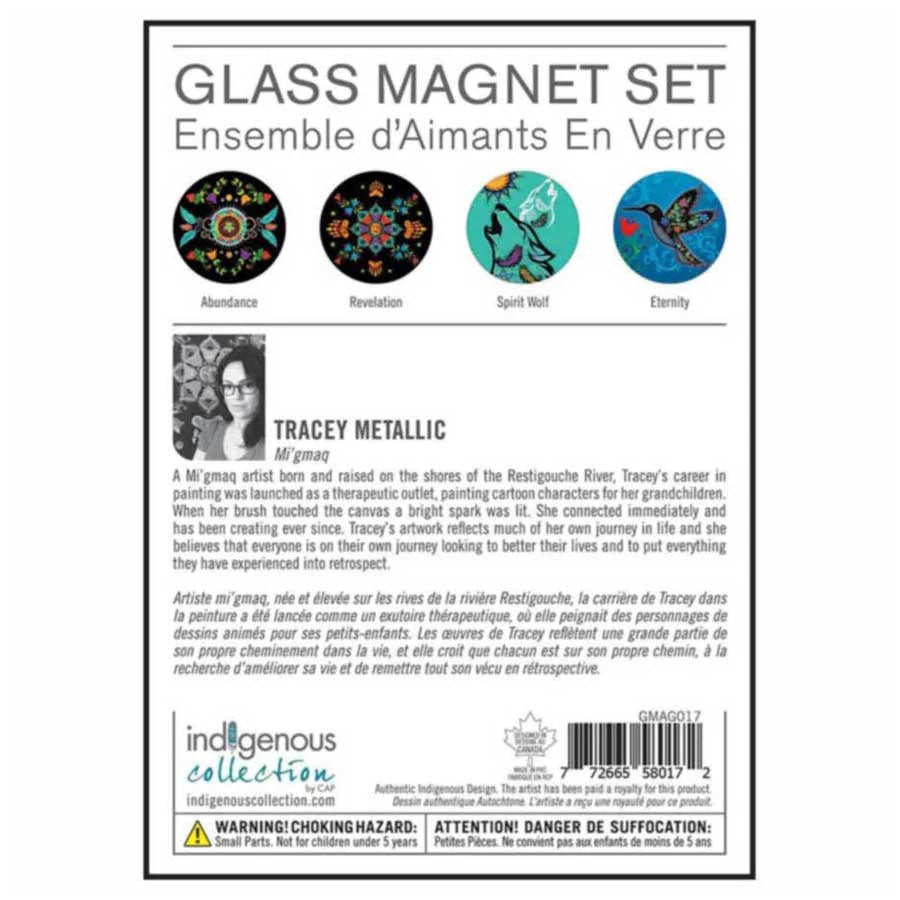 Glass Magnet Set - Tracey Metallic