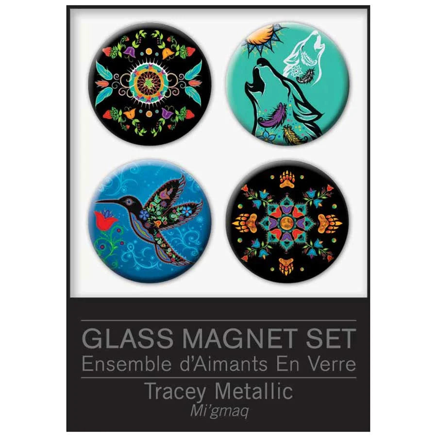 Glass Magnet Set - Tracey Metallic