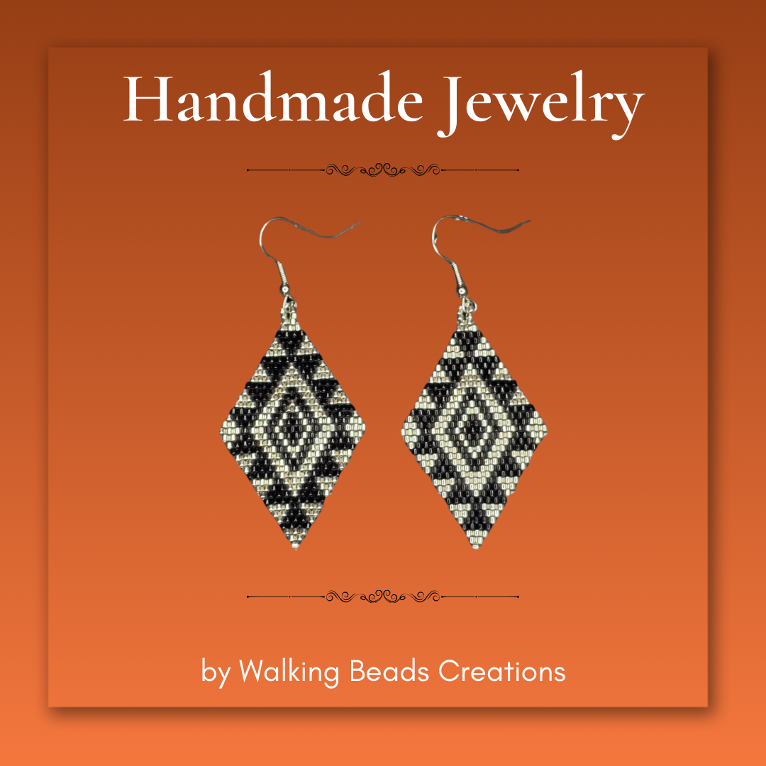 Silver & Black Earrings