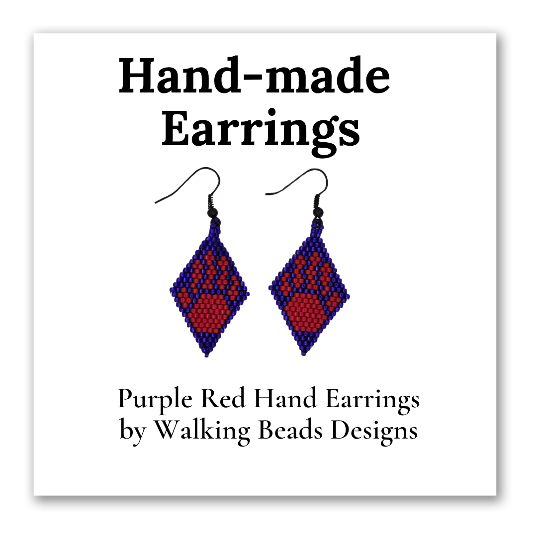 (Purple) Red Hand Earrings
