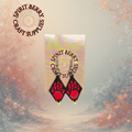(Black) Red Hand Earrings by Walking Beads