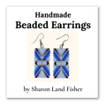 Blue Rectangle Beaded Earrings by Sharon Land Fisher