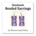 Pink Rectangle Beaded Earrings