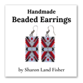 Red Rectangle Beaded Earrings