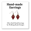 (Silver) Red Hand Earrings