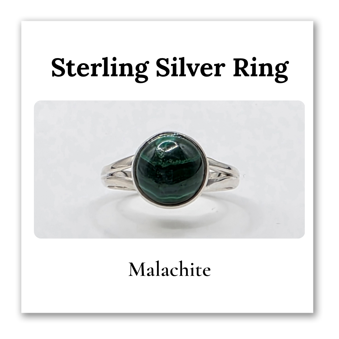 Silver Rings - Malachite