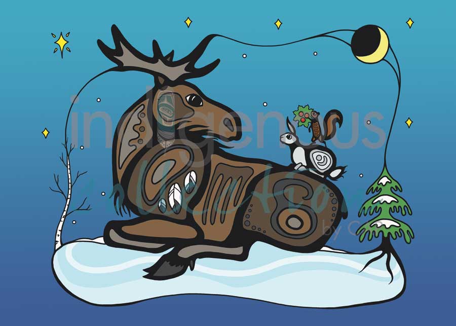 Adrienne Assinewai Winter Gathering Art Card