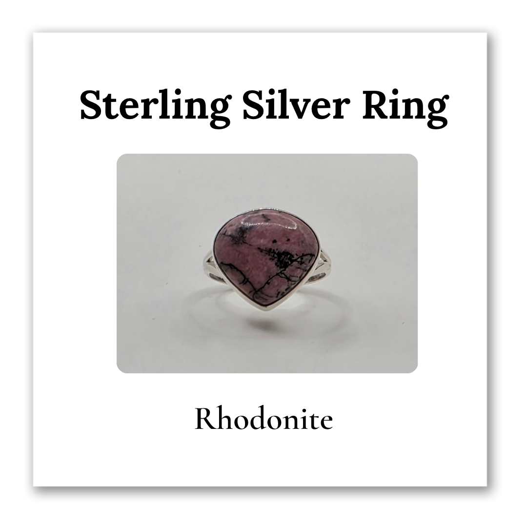 Silver Rings - Rhodonite