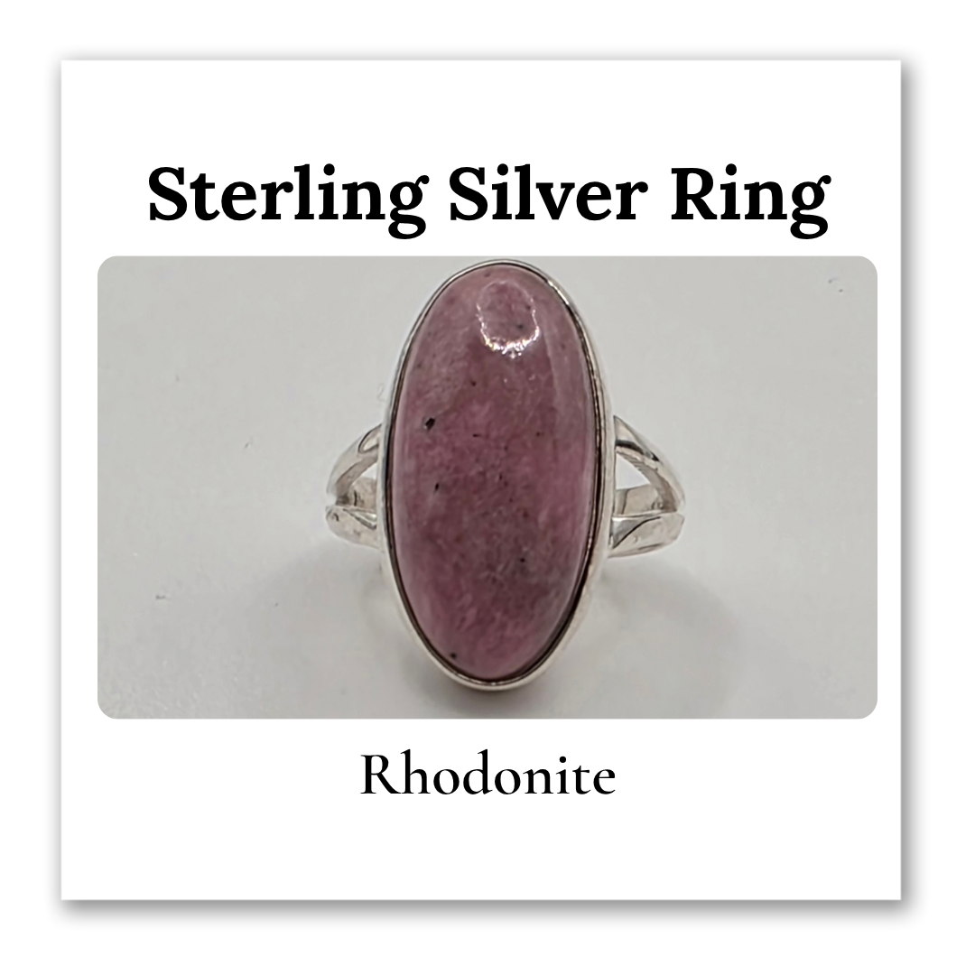 Silver Rings - Rhodonite