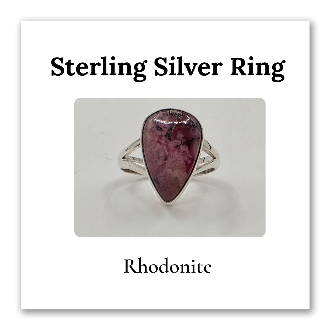 Silver Rings - Rhodonite