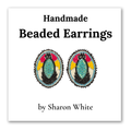 Blue and Medicine Wheel Beaded Earrings