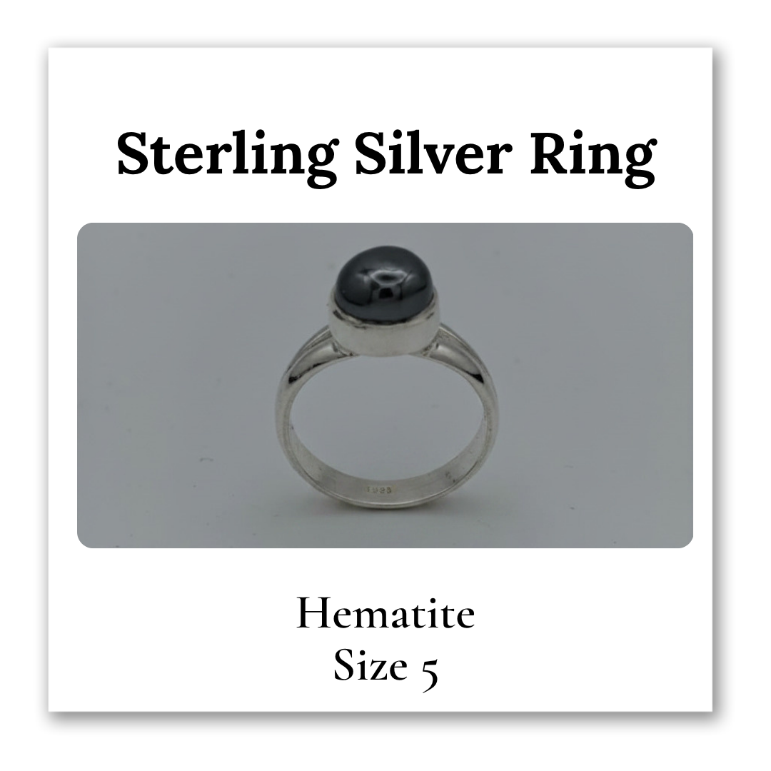 Silver Rings - Hematite